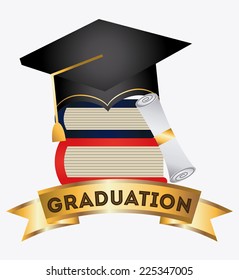 graduation graphic design , vector illustration