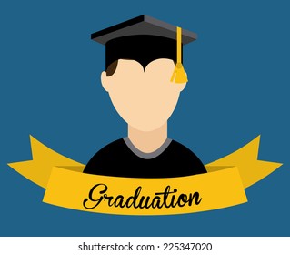 graduation graphic design , vector illustration