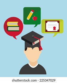 graduation graphic design , vector illustration