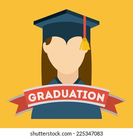graduation graphic design , vector illustration