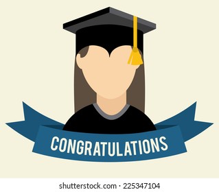 graduation graphic design , vector illustration