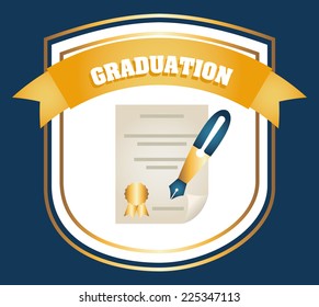 graduation graphic design , vector illustration