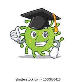 Graduation green bacteria character cartoon