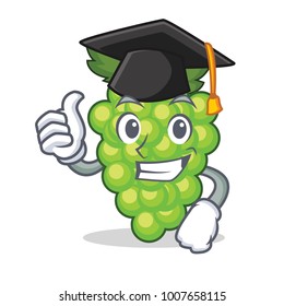 Graduation green grapes character cartoon