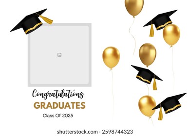 Graduation greeting vector template design.