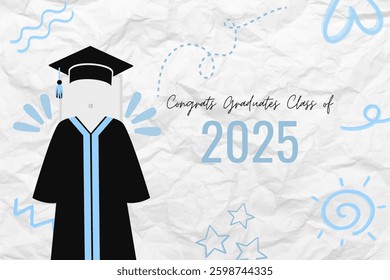 Graduation greeting vector template design.
