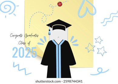 Graduation greeting vector template design.
