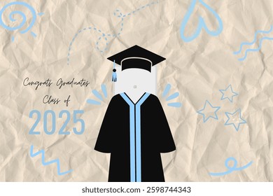 Graduation greeting vector template design.