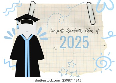 Graduation greeting vector template design.