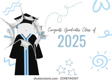 Graduation greeting vector template design.