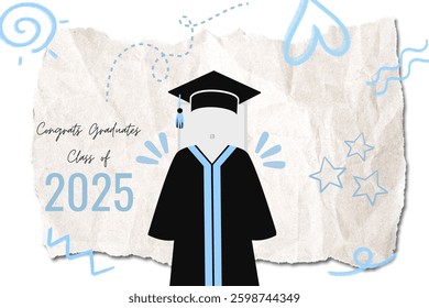 Graduation greeting vector template design.