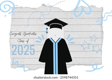 Graduation greeting vector template design.