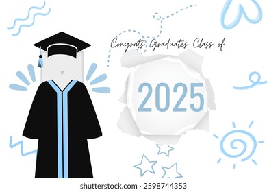Graduation greeting vector template design.