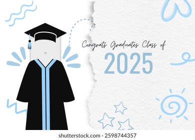 Graduation greeting vector template design.