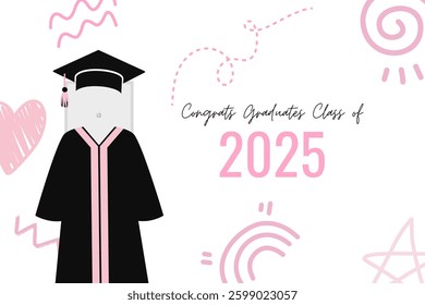 Graduation greeting vector template design.
