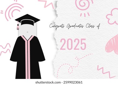 Graduation greeting vector template design.