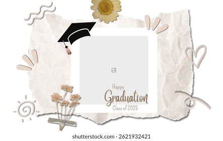 Grußkartendesign für Graduierungsvektor. Design des Fotogitters.