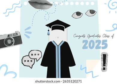 Graduation greeting vector template design.