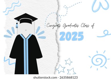 Graduation greeting vector template design.