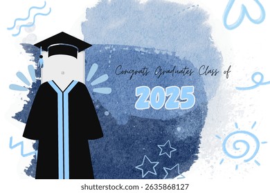 Graduation greeting vector template design.