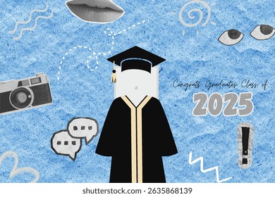 Graduation greeting vector template design.