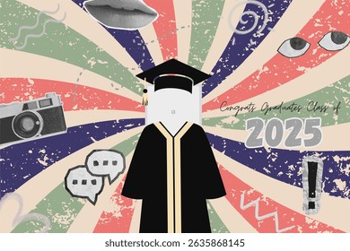 Graduation greeting vector template design.