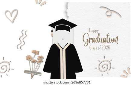 Graduation greeting vector template design.