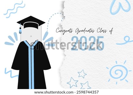 Graduation greeting vector template design.