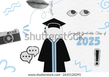 Graduation greeting vector template design.