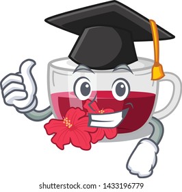 Graduation habiscus tea in the cartoon shape