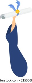 Graduation hand. Graduation event. Student party. Cheerful young people. University graduates dance and rejoice. Flat vector illustration.