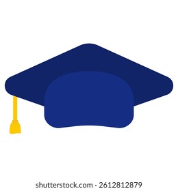 Graduation hat. Academic cap element. Vector illustration isolated on white.