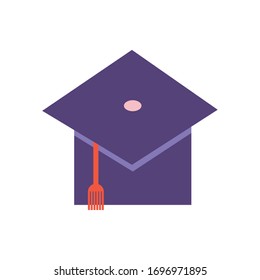 graduation hat accessory flat style vector illustration design