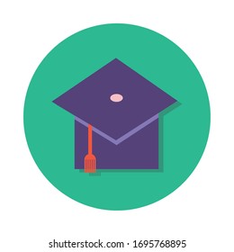 graduation hat accessory line and fill style vector illustration design
