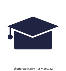 graduation hat accessory silhouette style vector illustration design