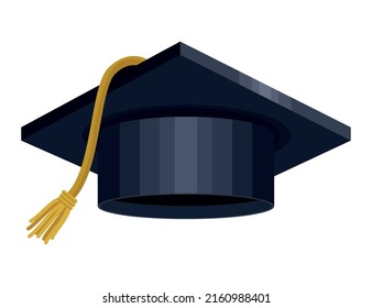 graduation hat blue isolated icon