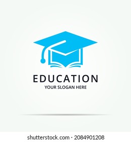 graduation hat book educational collection logo