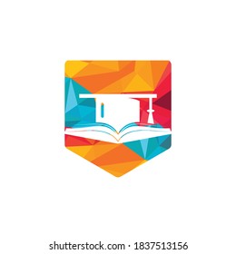 Graduation hat and book vector logo template. Education logo concept.	