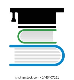 graduation hat with books icon. Logo element illustration. lgraduation hat with books  design. colored collection.  graduation hat with books  concept. Can be used in web and mobile