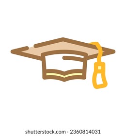 graduation hat cap color icon vector. graduation hat cap sign. isolated symbol illustration