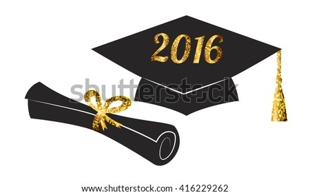 Graduation Hat Cap Diploma Graduate 2016 Stock Vector (Royalty Free