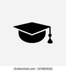 Graduation hat / cap flat vector icon icon for education apps and websites