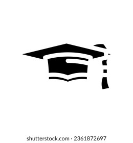 graduation hat cap glyph icon vector. graduation hat cap sign. isolated symbol illustration