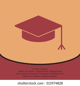 Graduation hat cap icon
