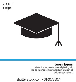 Graduation hat cap icon
