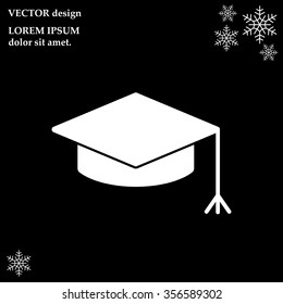 Graduation hat cap icon
