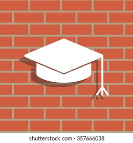 Graduation hat cap icon