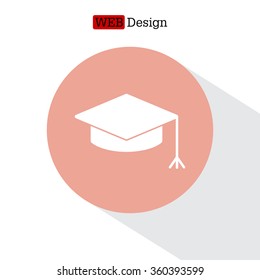 Graduation hat cap icon