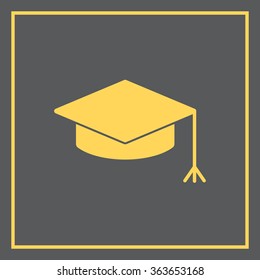 Graduation hat cap icon