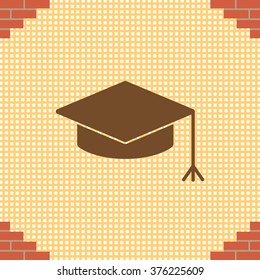 Graduation hat cap icon
